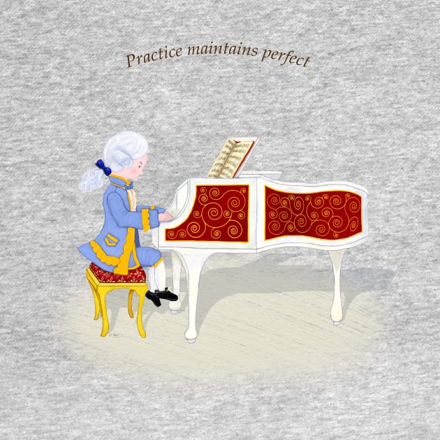 Practice Maintains Perfect Young Mozart Play the Piano by Mozartini